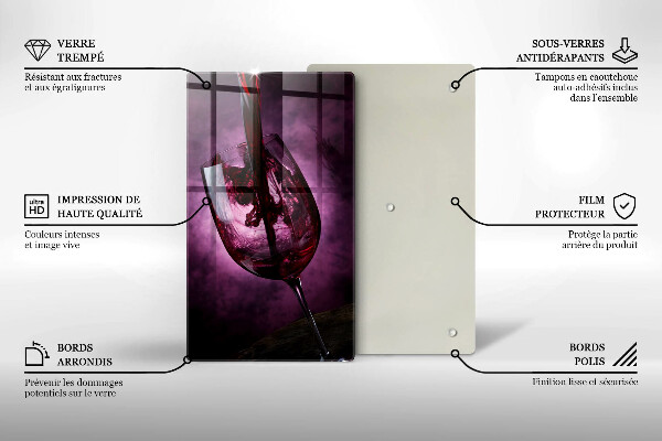 Tábua para cozinha Um copo de vinho