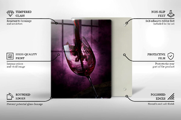 Tábua para cozinha Um copo de vinho