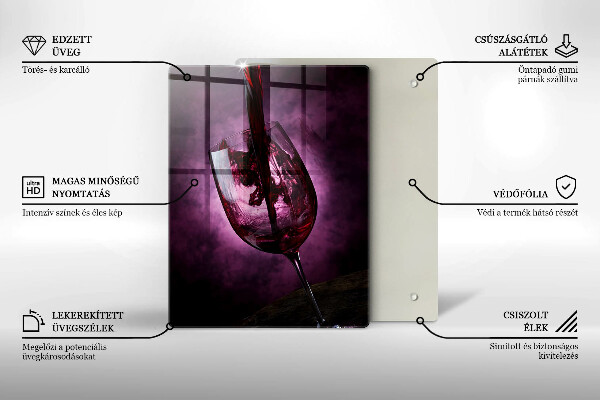 Tábua para cozinha Um copo de vinho