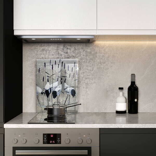 Tábua de cortar de vidro guindastes japoneses