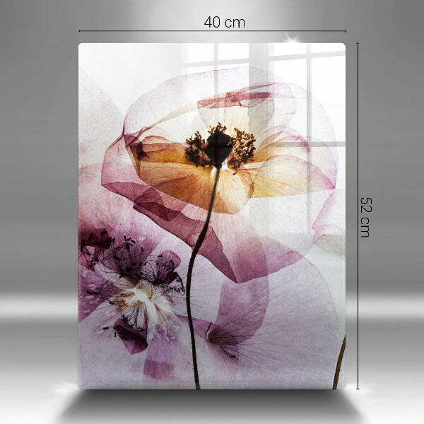 Tábua de vidro Flores delicadas