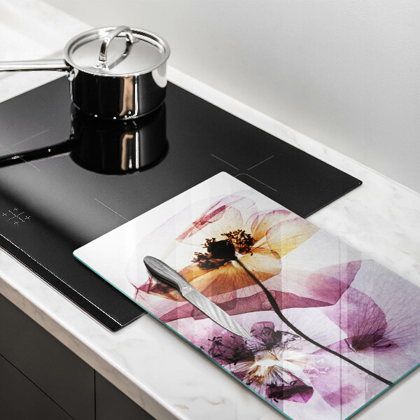 Tábua de vidro Flores delicadas