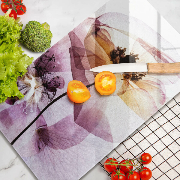 Tábua de vidro Flores delicadas