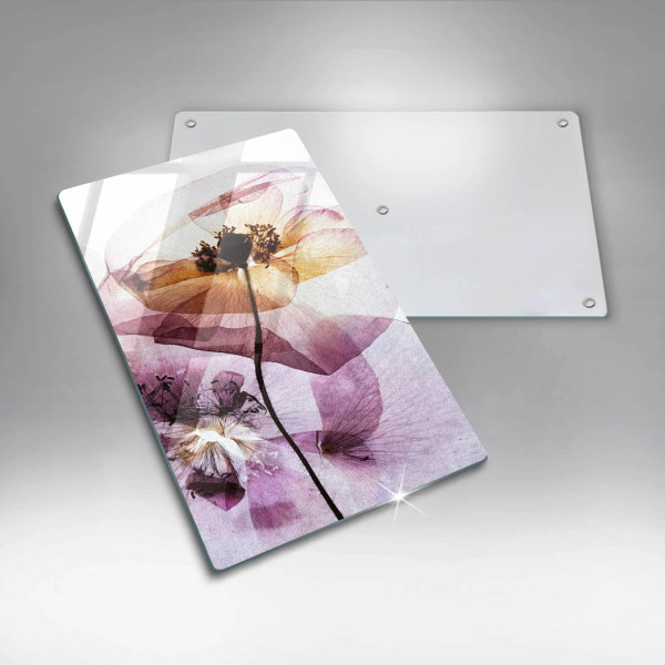 Tábua de vidro Flores delicadas