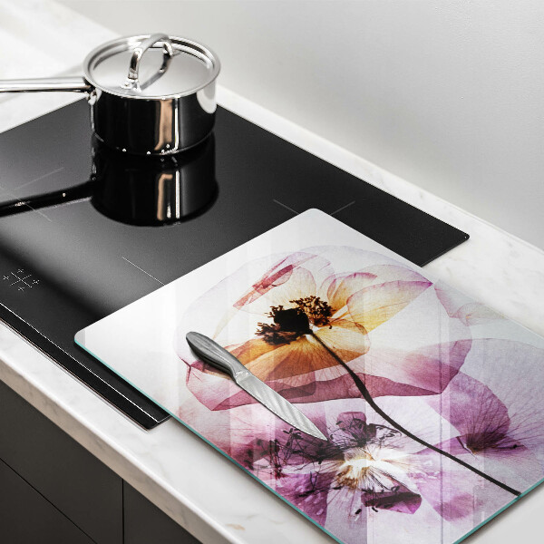 Tábua de vidro Flores delicadas