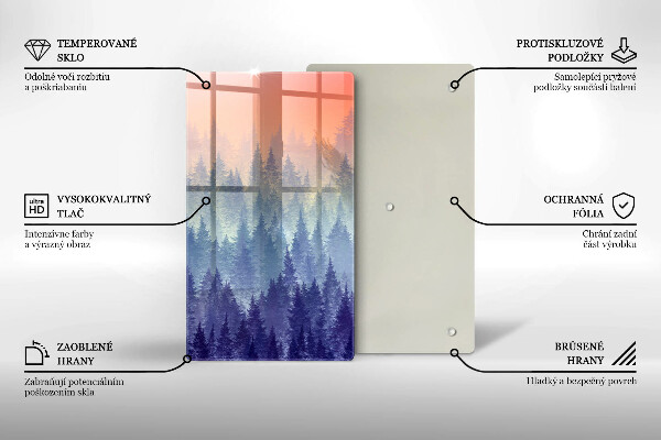 Tábua de cortar alimentos Floresta ao pôr do sol