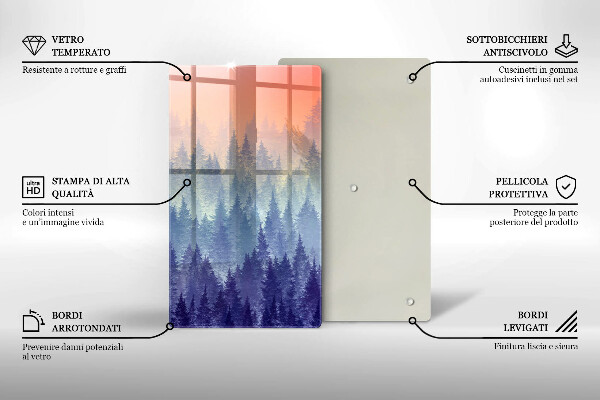 Tábua de cortar alimentos Floresta ao pôr do sol