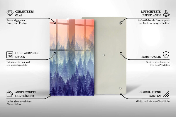 Tábua de cortar alimentos Floresta ao pôr do sol