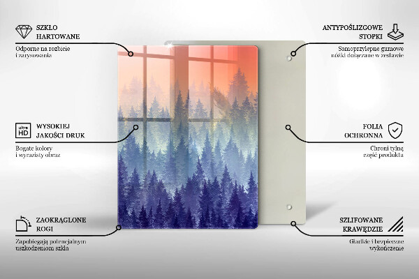 Tábua de cortar alimentos Floresta ao pôr do sol