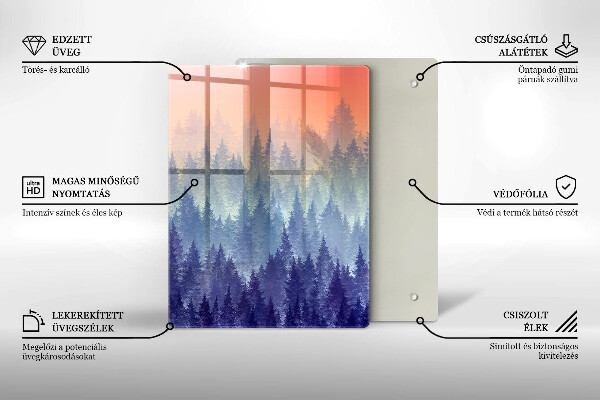Tábua de cortar alimentos Floresta ao pôr do sol