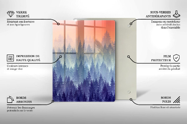 Tábua de cortar alimentos Floresta ao pôr do sol