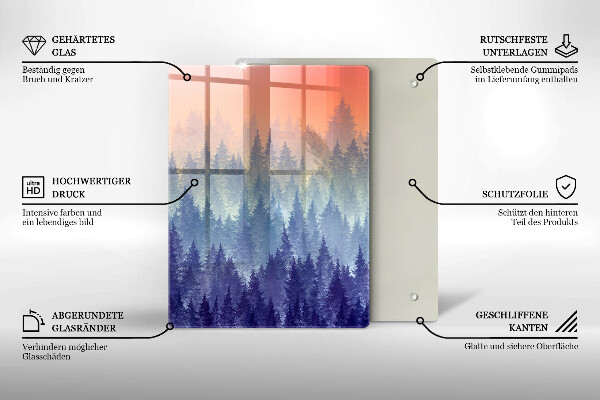 Tábua de cortar alimentos Floresta ao pôr do sol