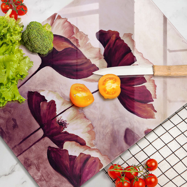 Tábua de cortar de vidro Pintura de flores