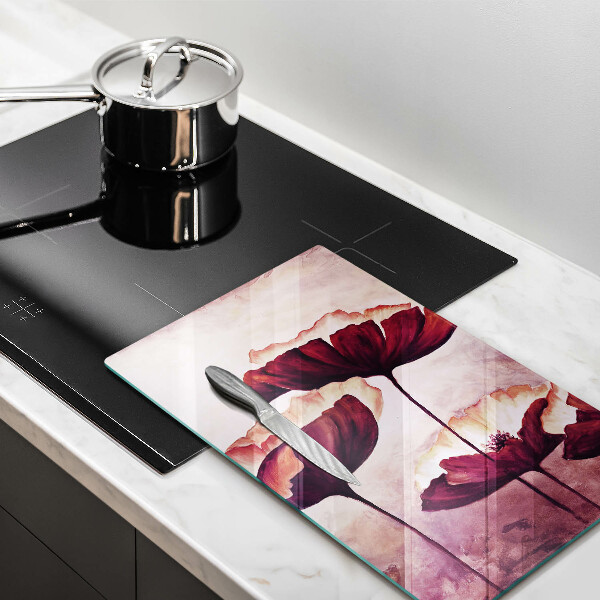 Tábua de cortar de vidro Pintura de flores