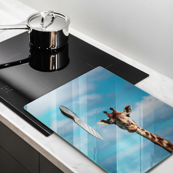 Tábua de corte de vidro Girafa e o céu