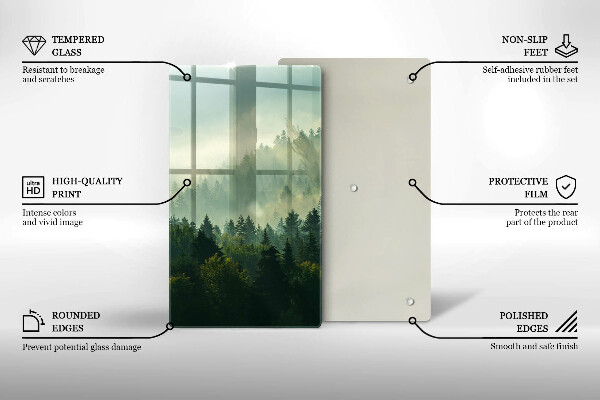 Tábua de cortar Vista da paisagem da floresta