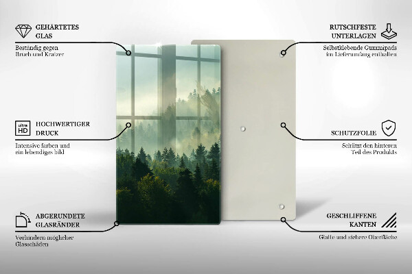 Tábua de cortar Vista da paisagem da floresta