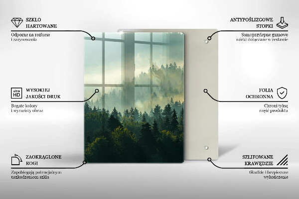 Tábua de cortar Vista da paisagem da floresta