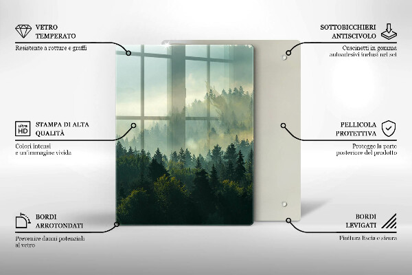 Tábua de cortar Vista da paisagem da floresta