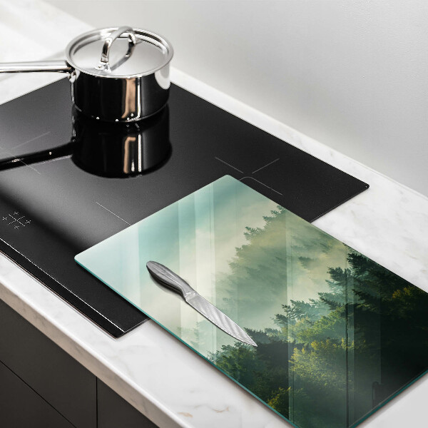 Tábua de cortar Vista da paisagem da floresta