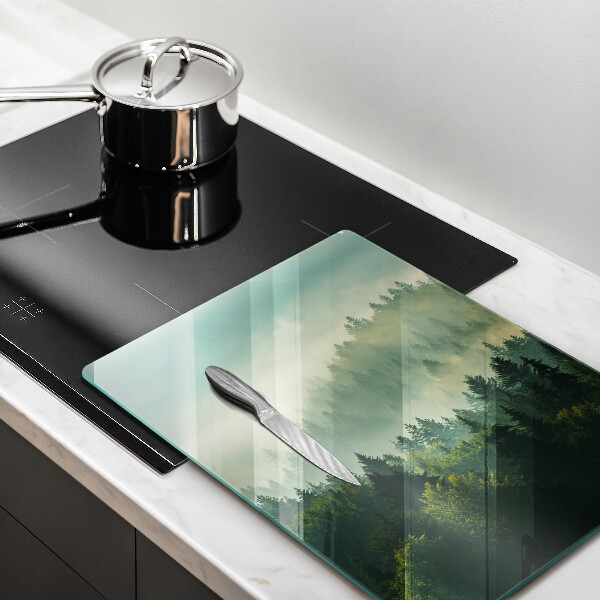 Tábua de cortar Vista da paisagem da floresta