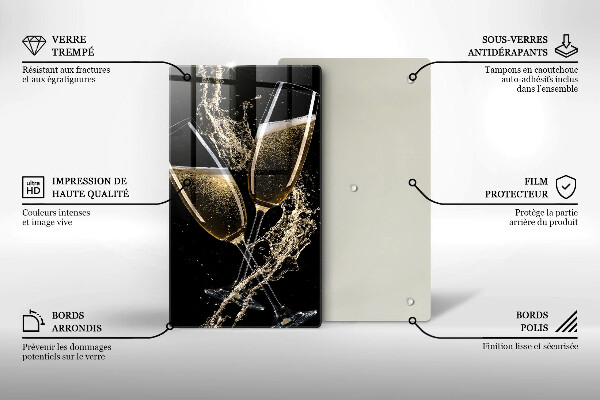 Tábua para cozinha Taças de champanhe