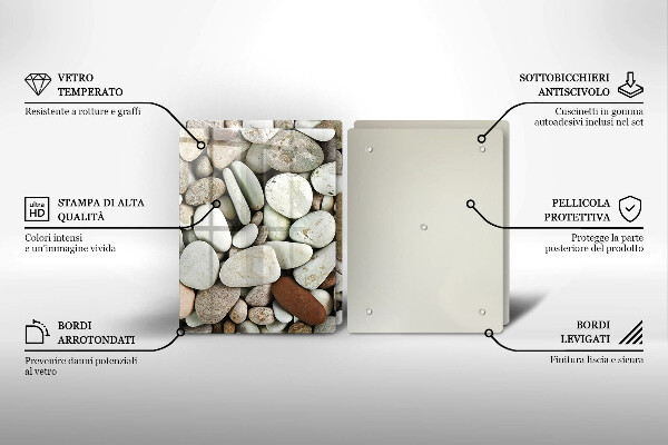 Tábua de corte de vidro Fundo de pequenas pedras