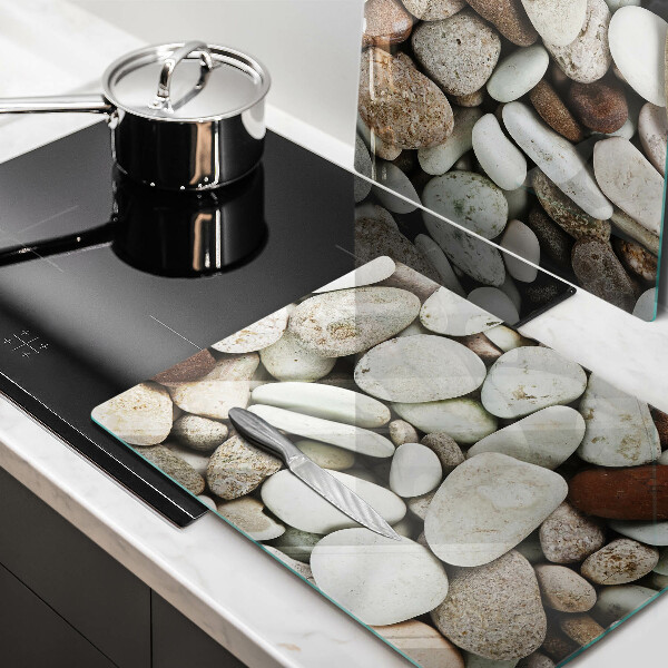 Tábua de corte de vidro Fundo de pequenas pedras