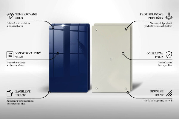 Tábua de vidro Cor azul