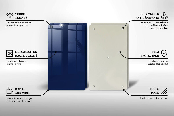 Tábua de vidro Cor azul