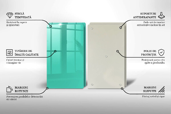 Tábua de corte de vidro Cor verde