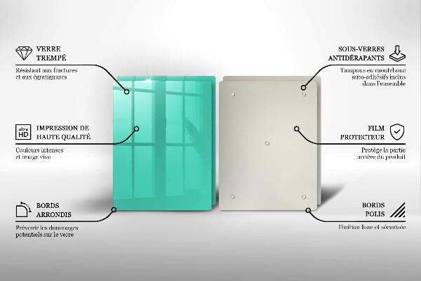 Tábua de corte de vidro Cor verde