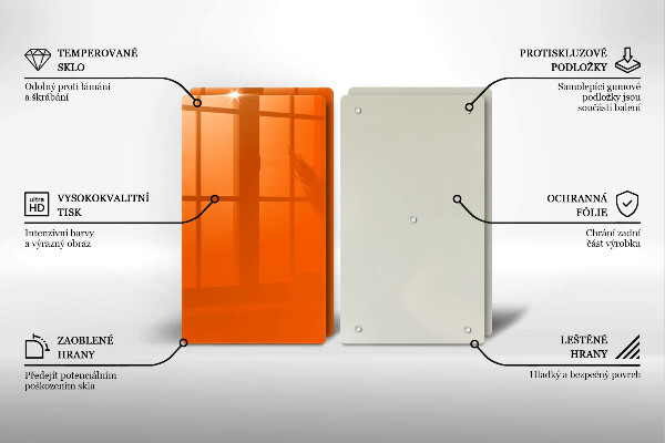 Tábua de vidro Cor laranja
