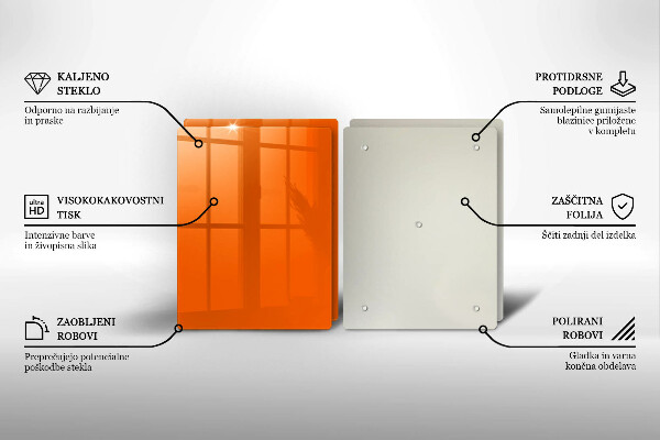 Tábua de vidro Cor laranja