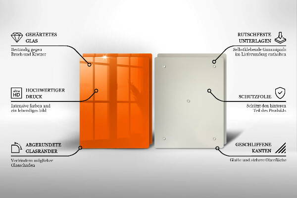 Tábua de vidro Cor laranja