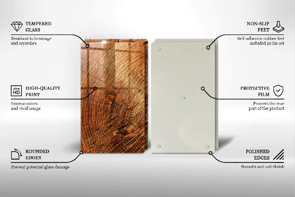 Tábua de cortar Anéis de árvores de madeira