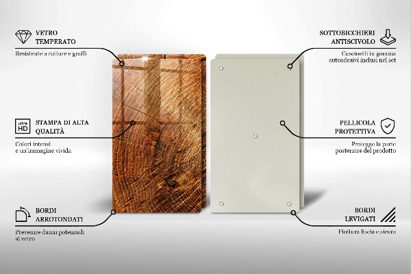 Tábua de cortar Anéis de árvores de madeira