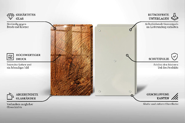 Tábua de cortar Anéis de árvores de madeira
