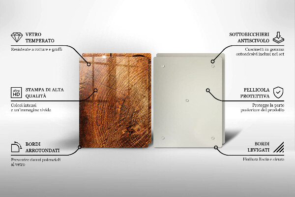 Tábua de cortar Anéis de árvores de madeira