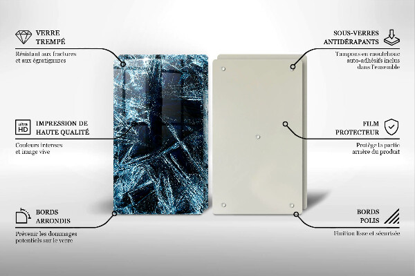 Tábua de cortar de vidro Estrutura de gelo afiada