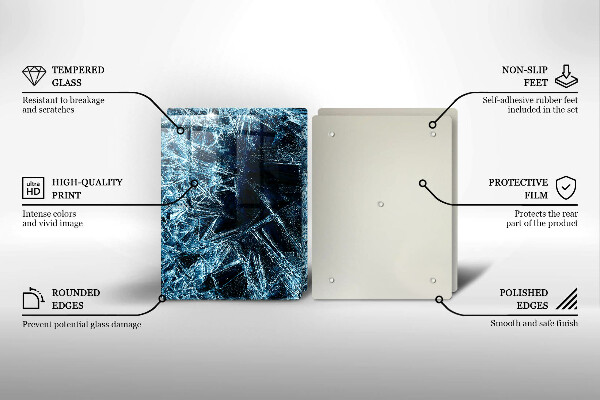 Tábua de cortar de vidro Estrutura de gelo afiada