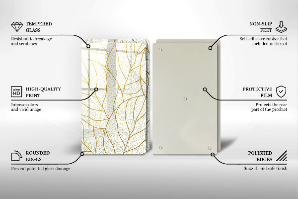 Tábua de cortar Padrão de folha de arte de linha