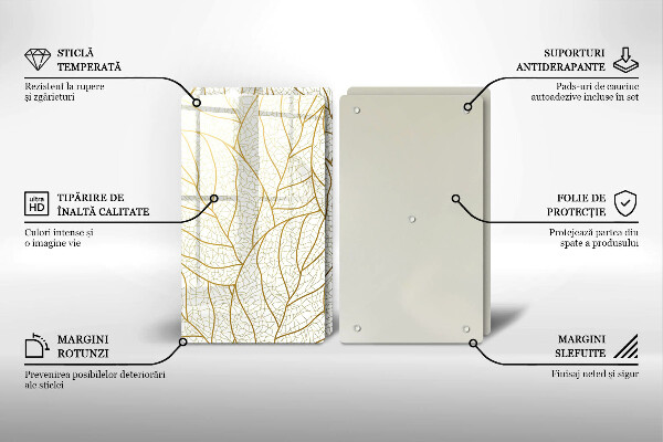 Tábua de cortar Padrão de folha de arte de linha