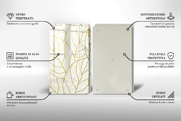 Tábua de cortar Padrão de folha de arte de linha