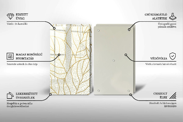 Tábua de cortar Padrão de folha de arte de linha