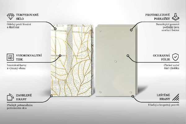 Tábua de cortar Padrão de folha de arte de linha