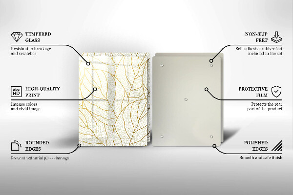 Tábua de cortar Padrão de folha de arte de linha