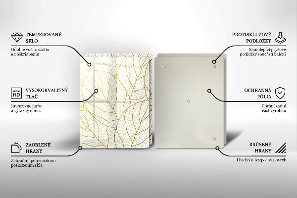 Tábua de cortar Padrão de folha de arte de linha