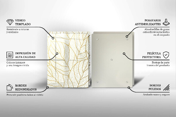 Tábua de cortar Padrão de folha de arte de linha