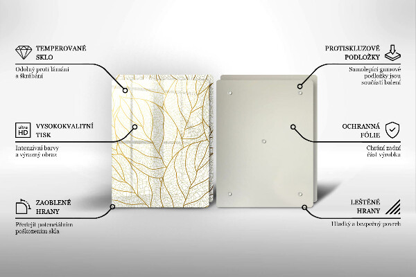 Tábua de cortar Padrão de folha de arte de linha